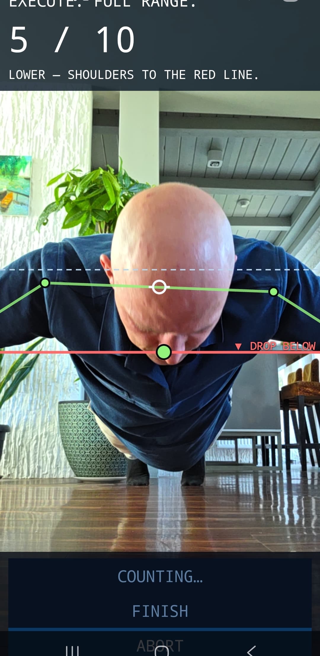 Live push-up rep counting with on-device pose tracking