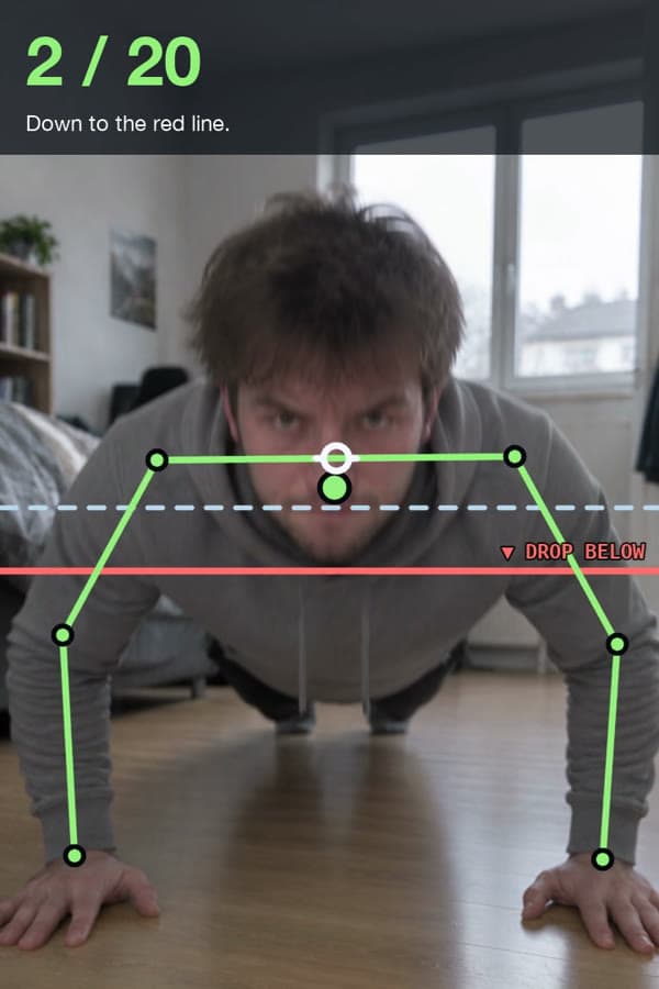 The push-up counter: the phone camera counts each rep